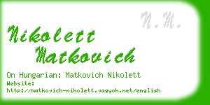 nikolett matkovich business card